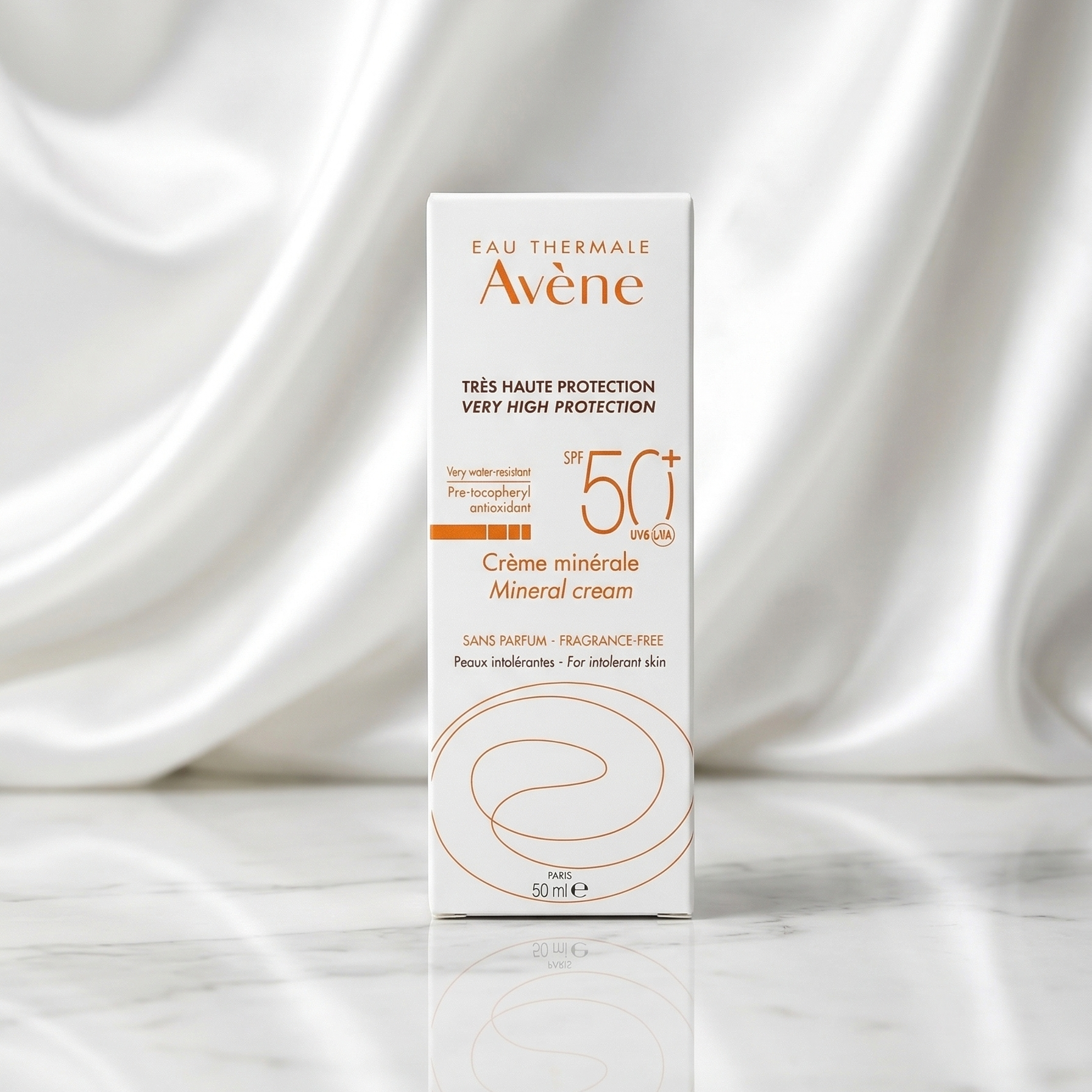 كريم أفين المعدني بعامل حماية SPF50+ 50 مل – للبشرة التي تعاني من عدم التحمل