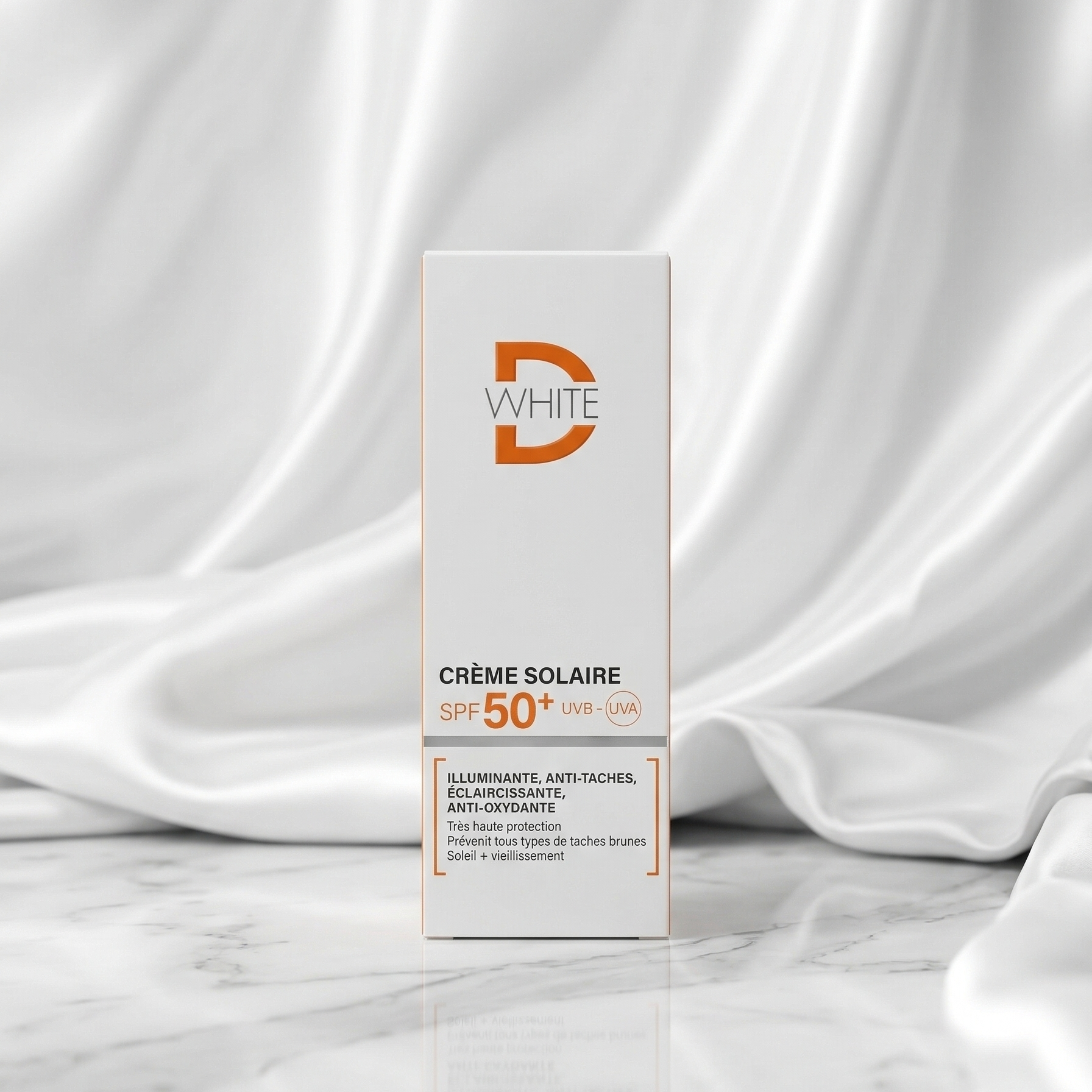 D White SPF50+ بلون فاتح – حماية عالية