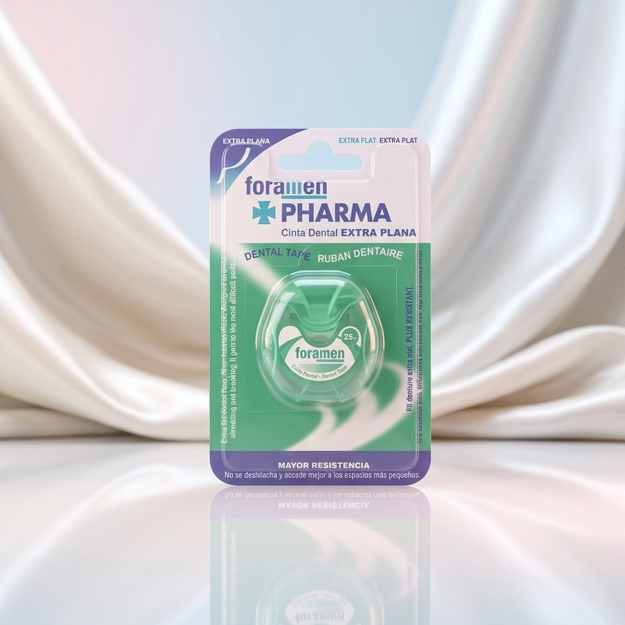 Foramen Pharma شريط تنظيف الأسنان مسطح للغاية 25 متر