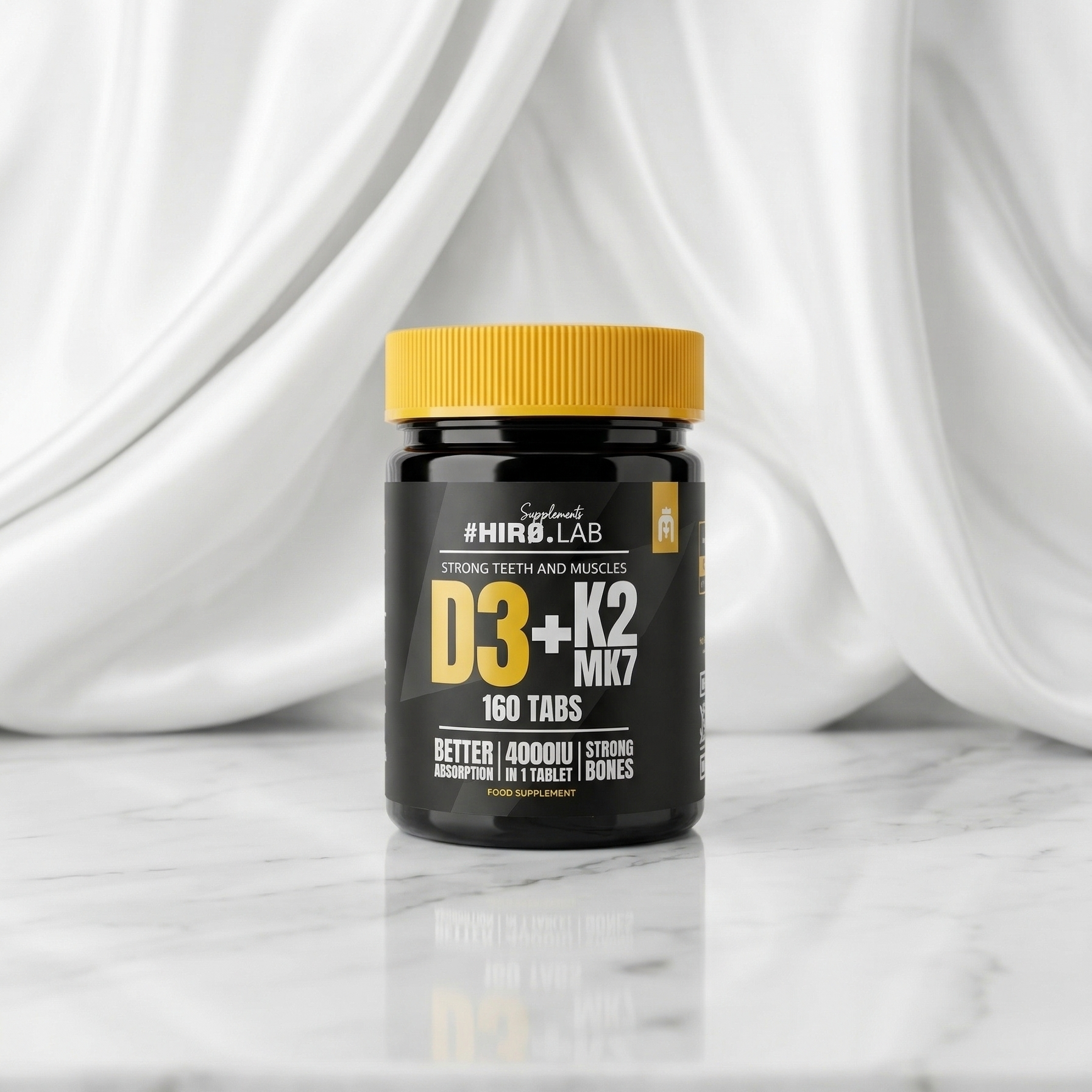 Vitamine D3 + K2 MK7 100mcg – 160 Comprimés