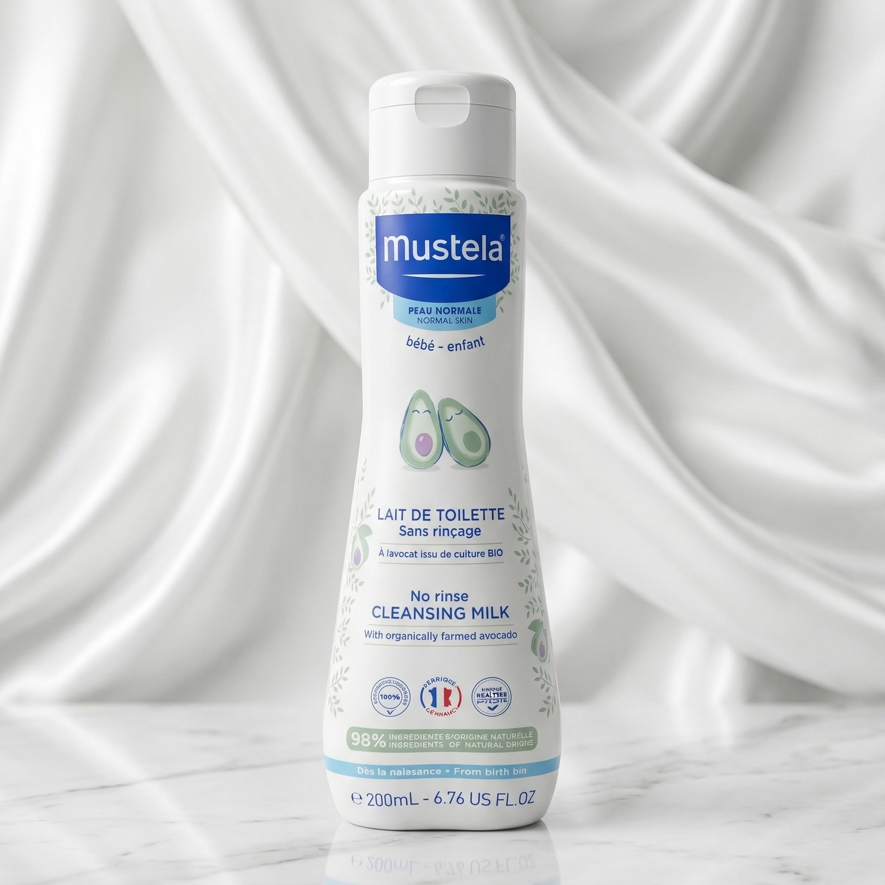 Mustela Lait de Toilette Sans Rinçage 200ml Bébé