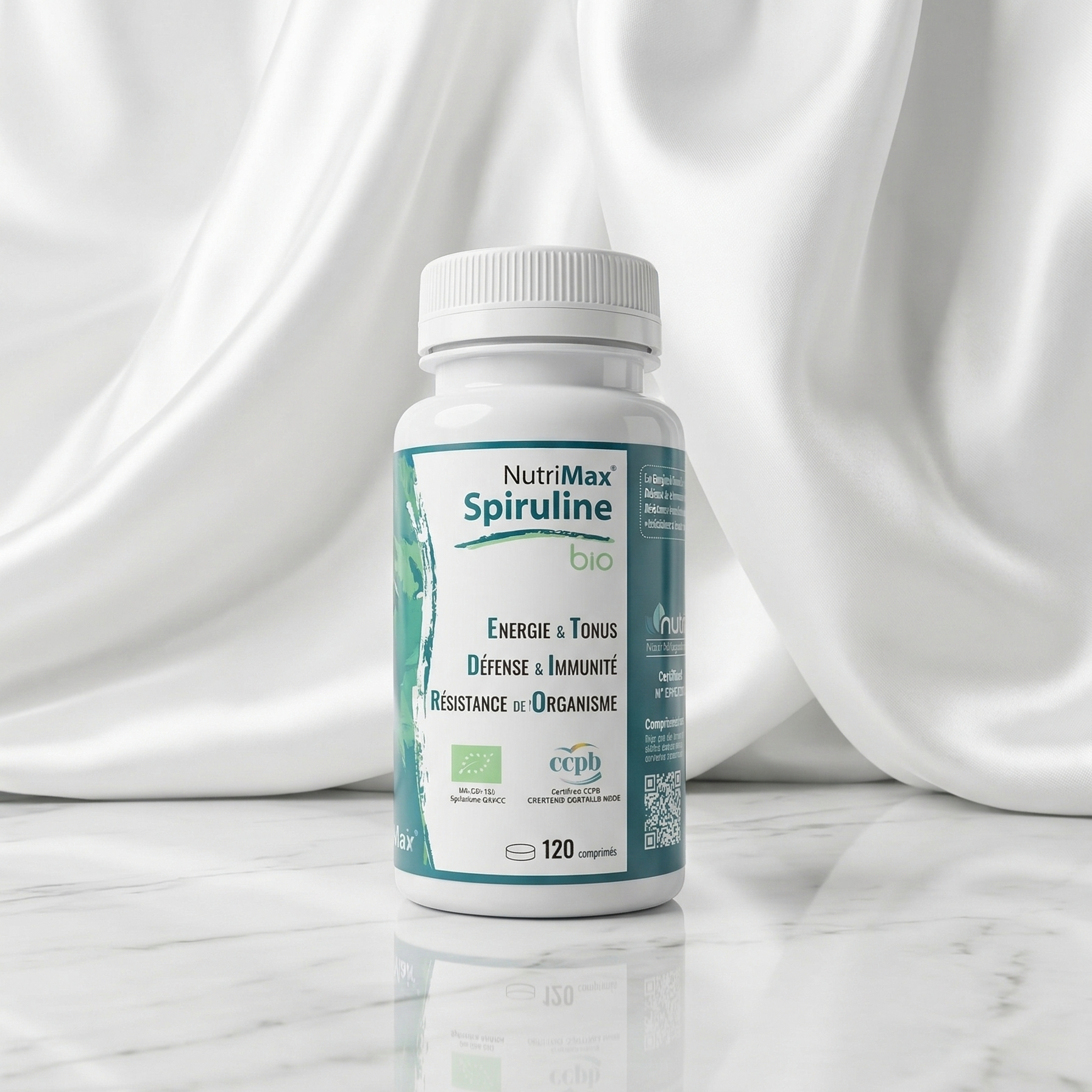 Nutrimax سبيرولينا عضوي 100% – 240 كبسولة حيوية