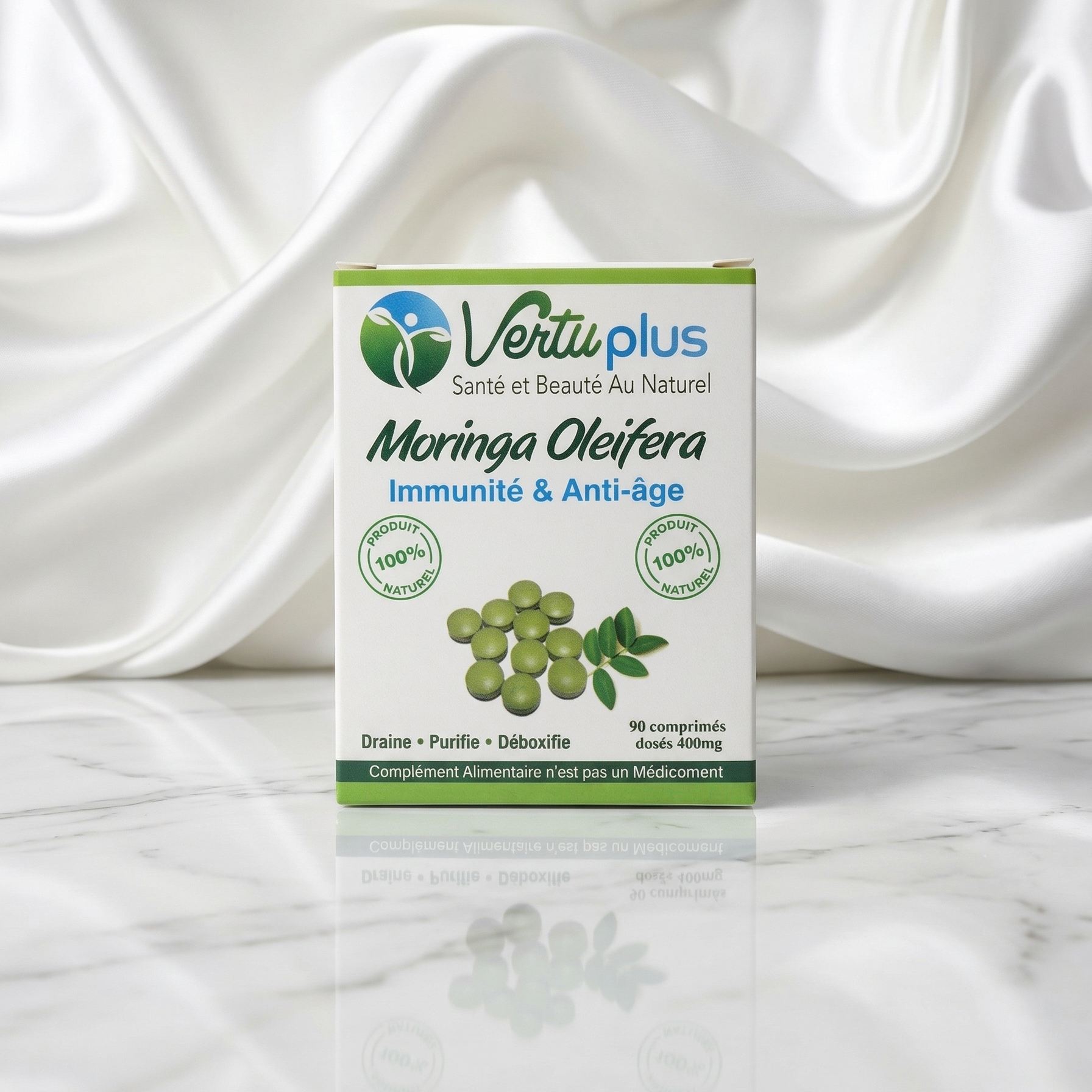 VertuPlus المورينجا أوليفيرا - 90 قرصًا للمناعة ومضاد للشيخوخة